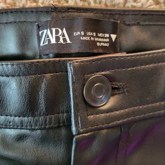 Black Zara Leather Pants - Picture 2 of 5
